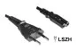 Preview: Power cord LSZH Euro plug type C to C7, 0.75mm², VDE, black, length 1.80m